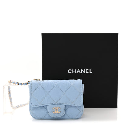 Chanel Caviar Quilted Mini Chain Belt Bag Light Blue 6 of 10