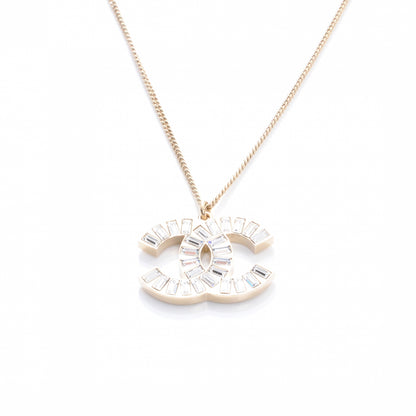Chanel Crystal Baguette CC Necklace Gold 1 of 5