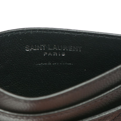 Saint Laurent Grain De Poudre Matelasse Chevron Monogram Card Case Coal 5 of 10