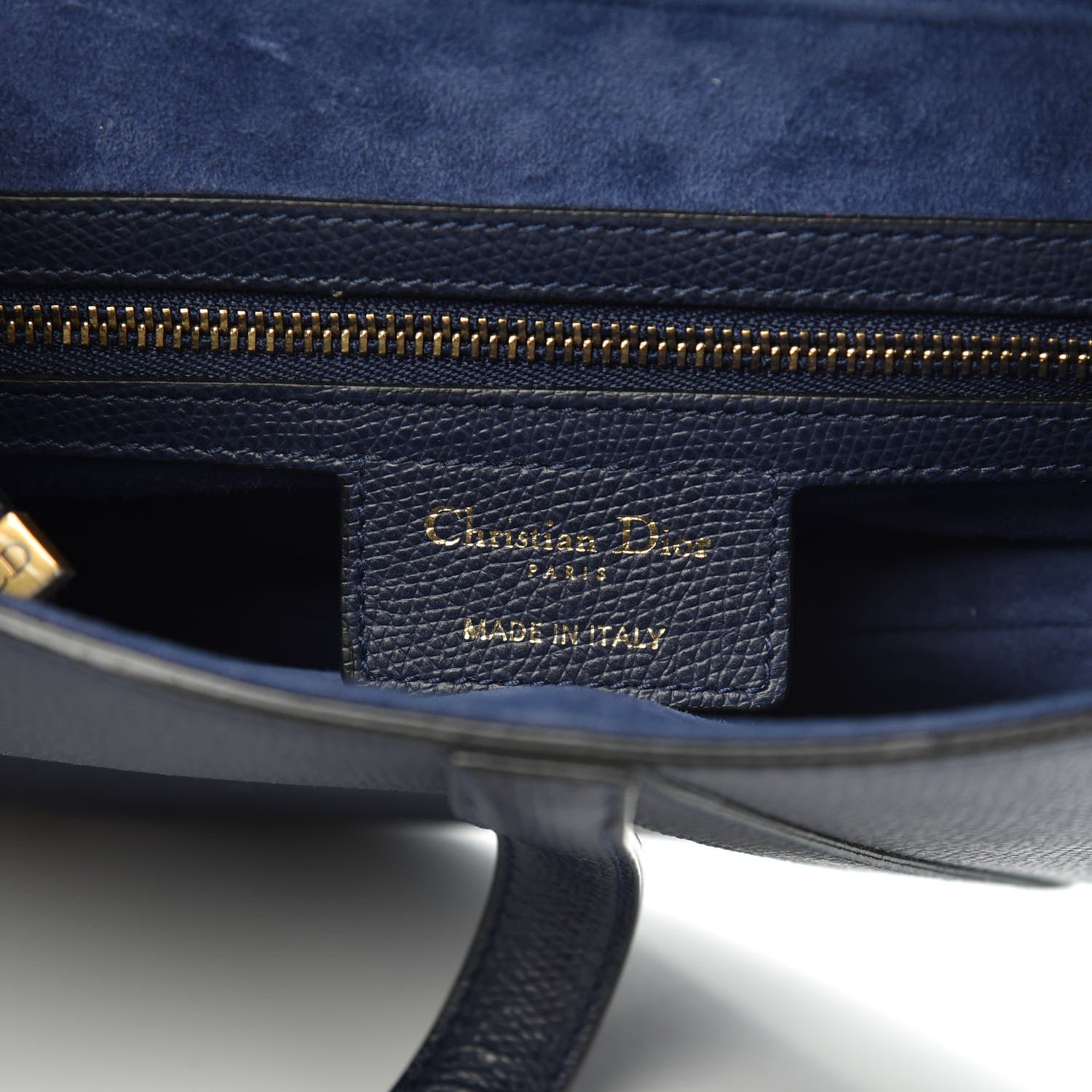 Christian Dior Grained Calfskin Saddle Bag Navy 6 of 9