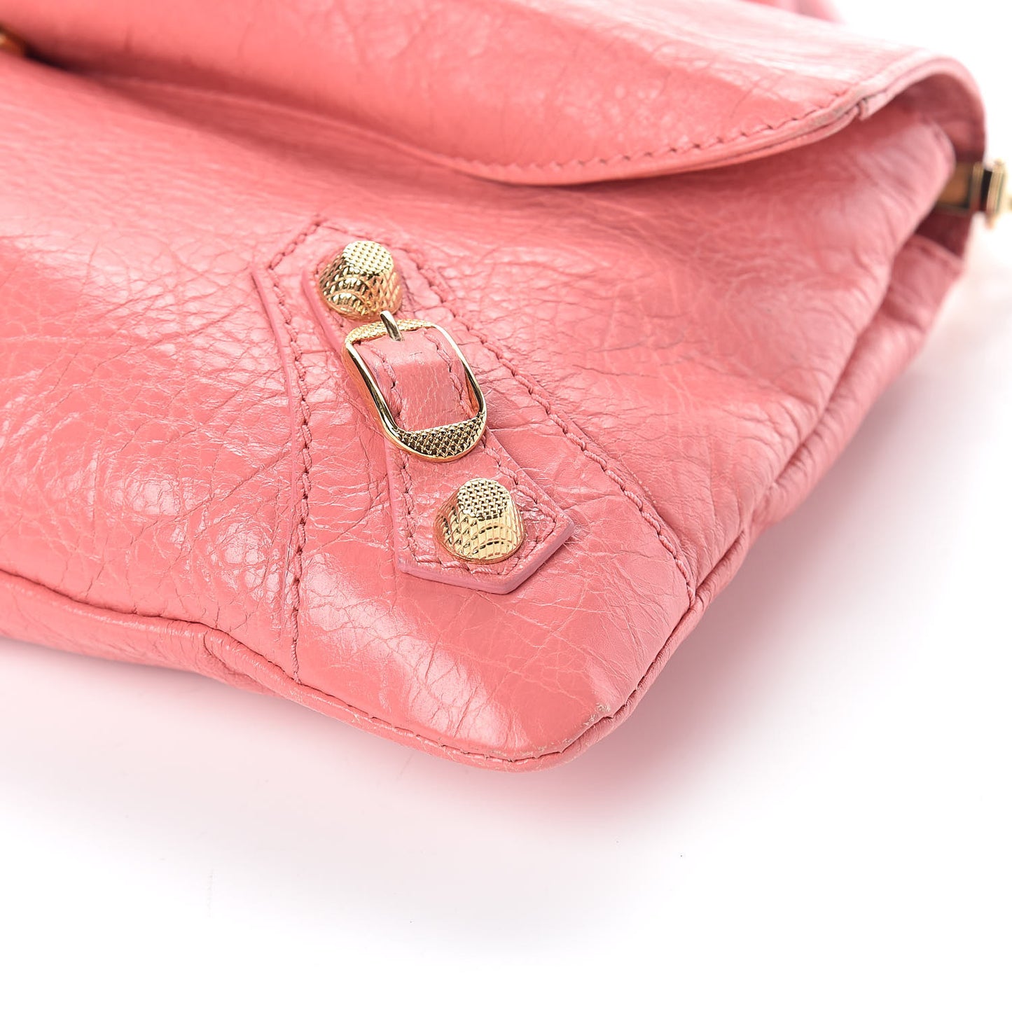 Agneau Giant 12 Gold Hardware Envelope Strap Clutch Rose Jaipur
