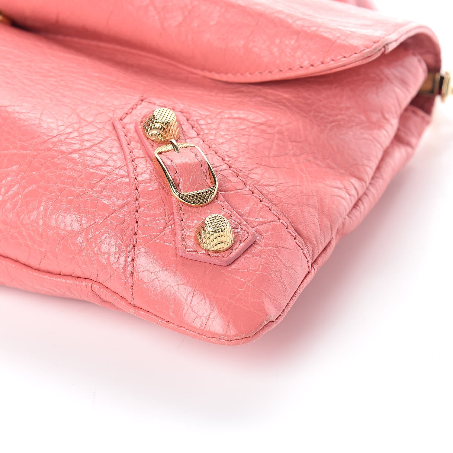 Balenciaga Agneau Giant 12 Gold Hardware Envelope Strap Clutch Rose Jaipur 9 of 9