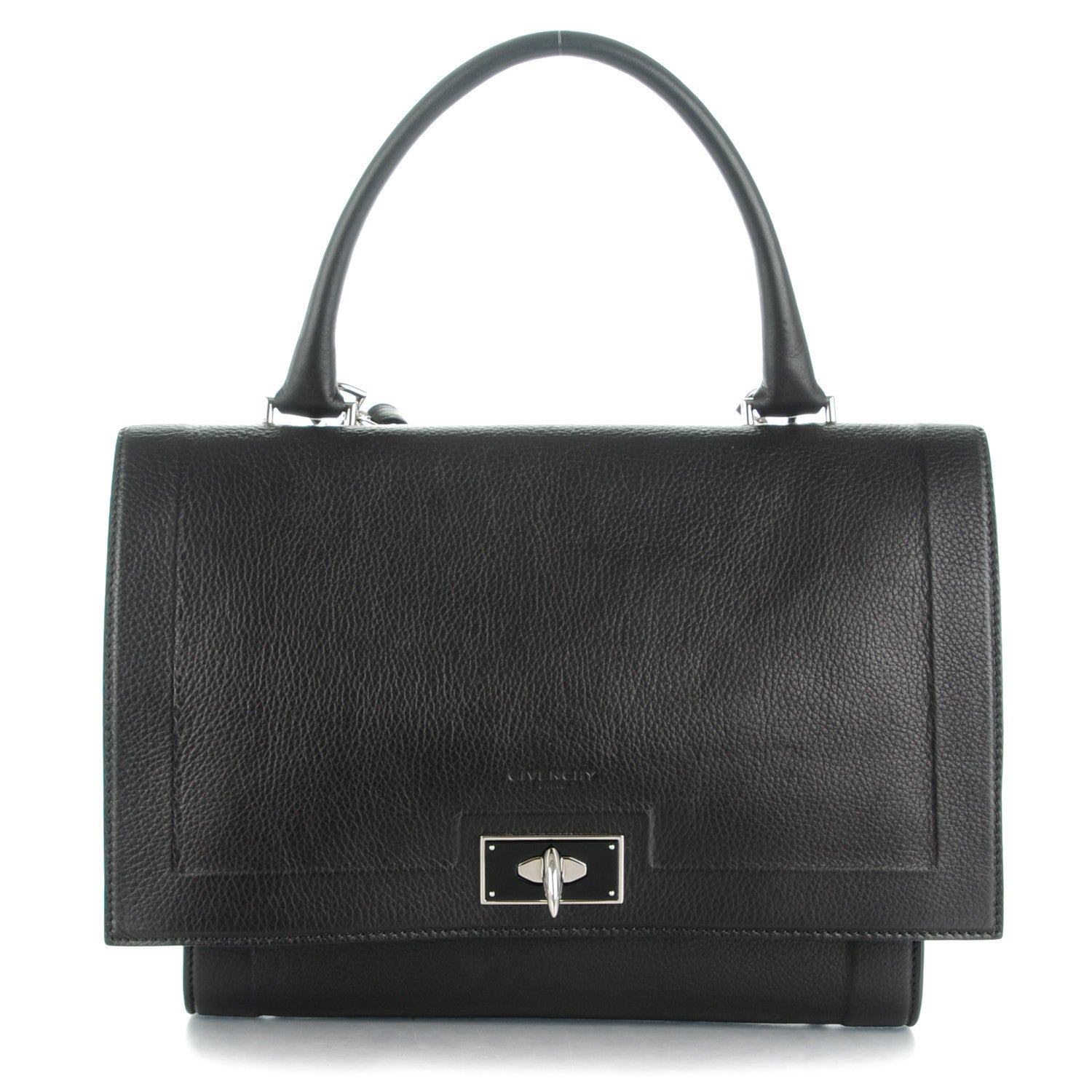 Givenchy Grained Calfskin Small Shark Lock Satchel Black 1 of 7