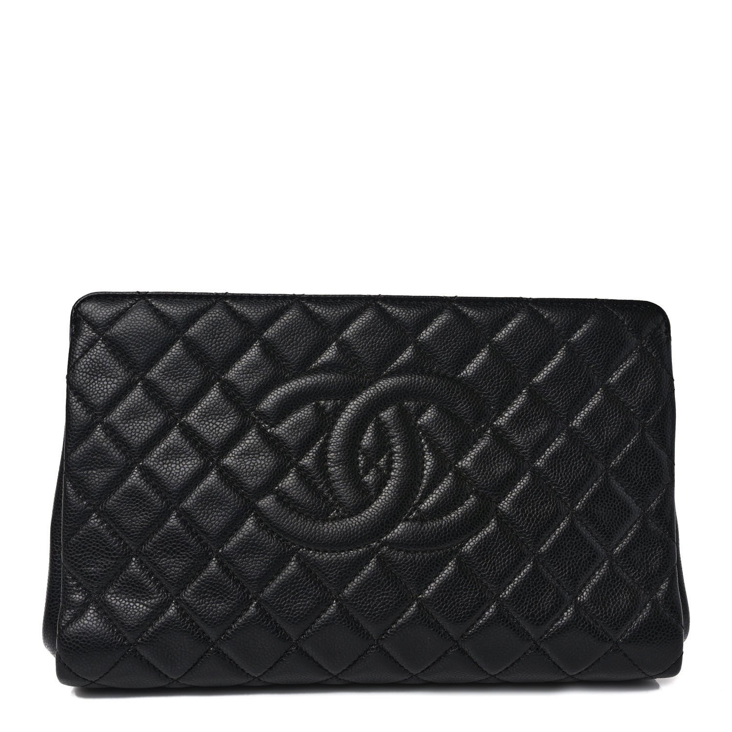 Chanel Caviar Quilted CC Large Clutch Black 1 of 10