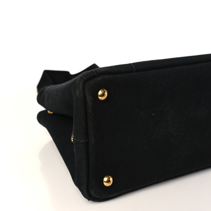 Prada Canapa Small Logo Tote Black Blue 8 of 10