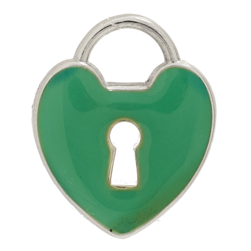 Tiffany Sterling Silver Enamel Heart Lock Charm Blue 3 of 4