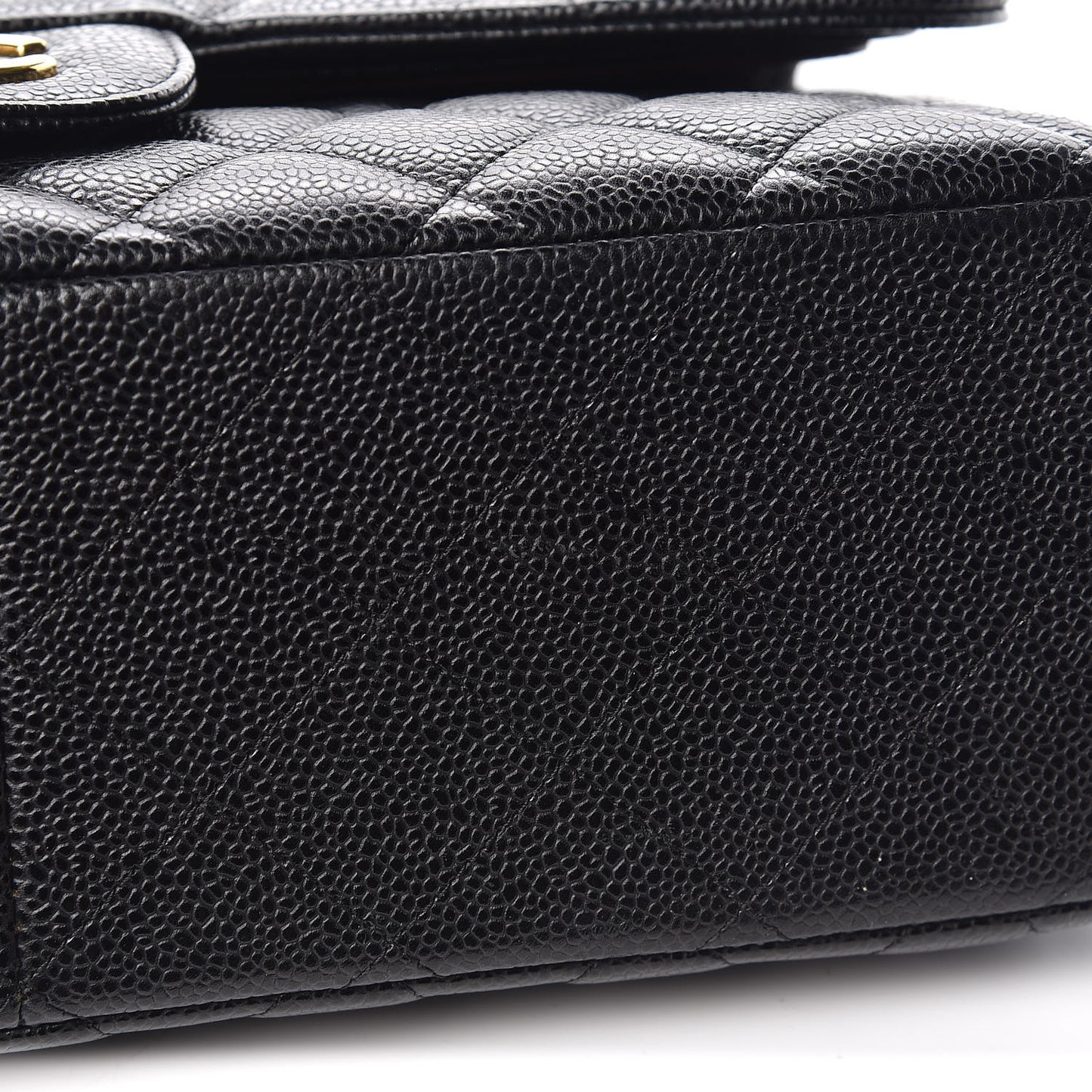 Caviar Quilted Jumbo Double Flap Black
