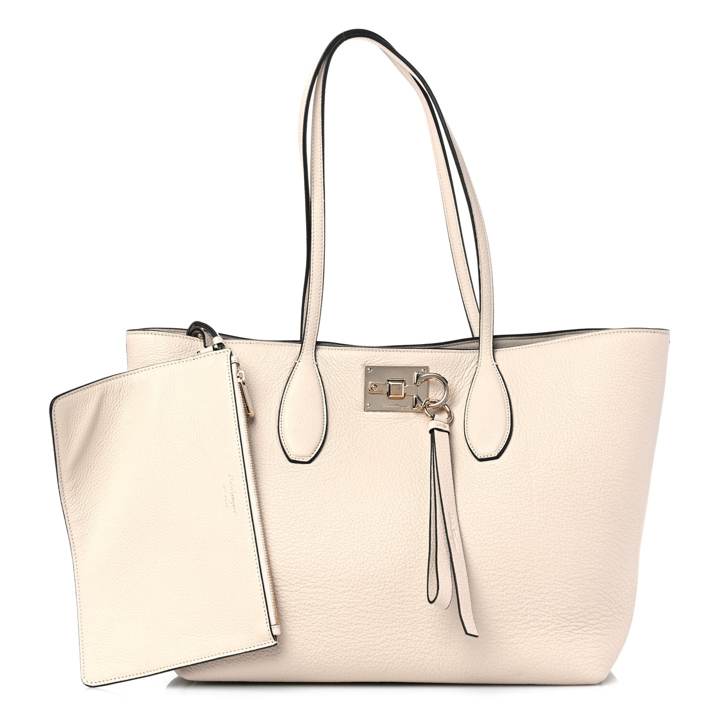 Grained Calfskin Studio Tote Cream