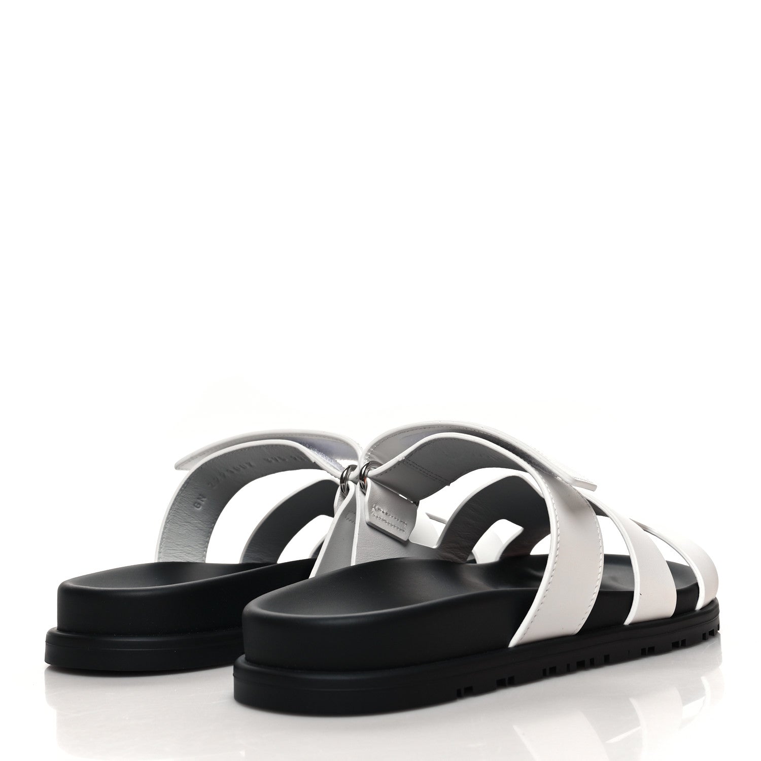 Hermes Calfskin Womens Chypre Sandals 37.5 White 4 of 9