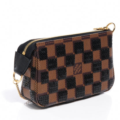 Louis Vuitton Damier Paillettes Mini Pochette Accessories Black 3 of 9