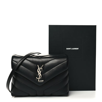 Saint Laurent Calfskin Y Quilted Monogram Toy Loulou Crossbody Bag Black 12 of 12
