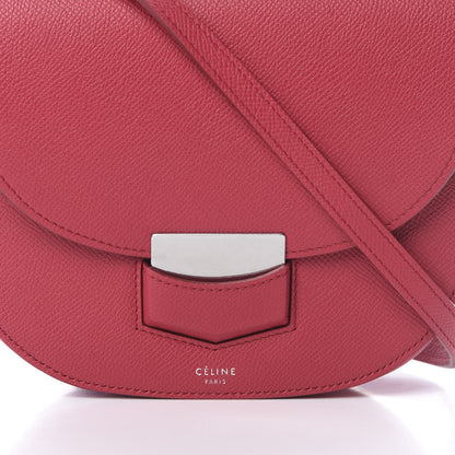 Celine Grained Calfskin Small Trotteur Dark Pink 8 of 10