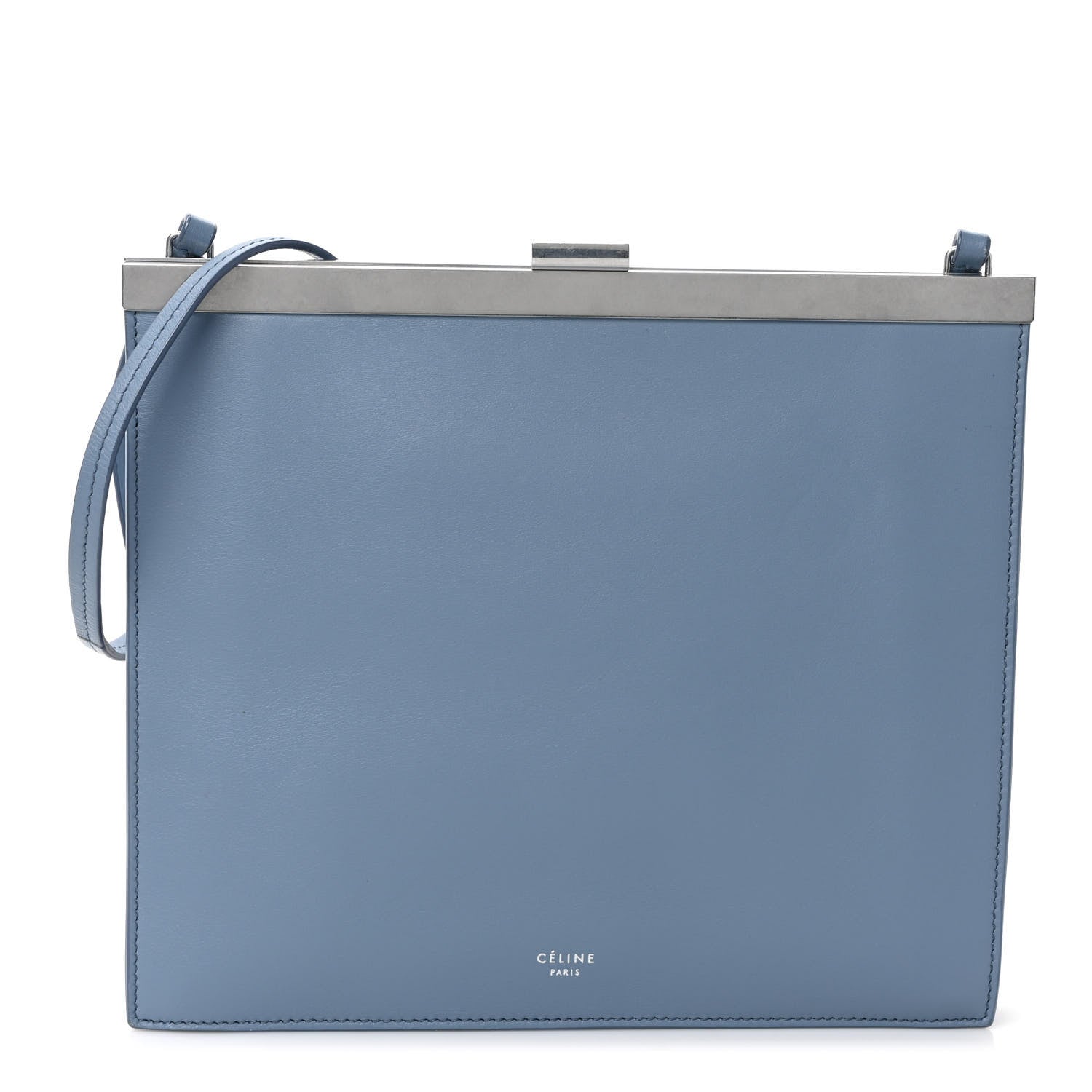 Celine Smooth Calfskin Mini Clasp Bag Medium Blue 1 of 8