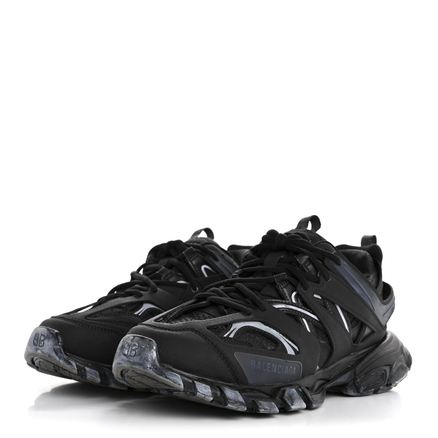 Balenciaga Mesh Rubber Uni-Matte Full Color Womens Track Sneakers 41 Faded Black 4 of 11