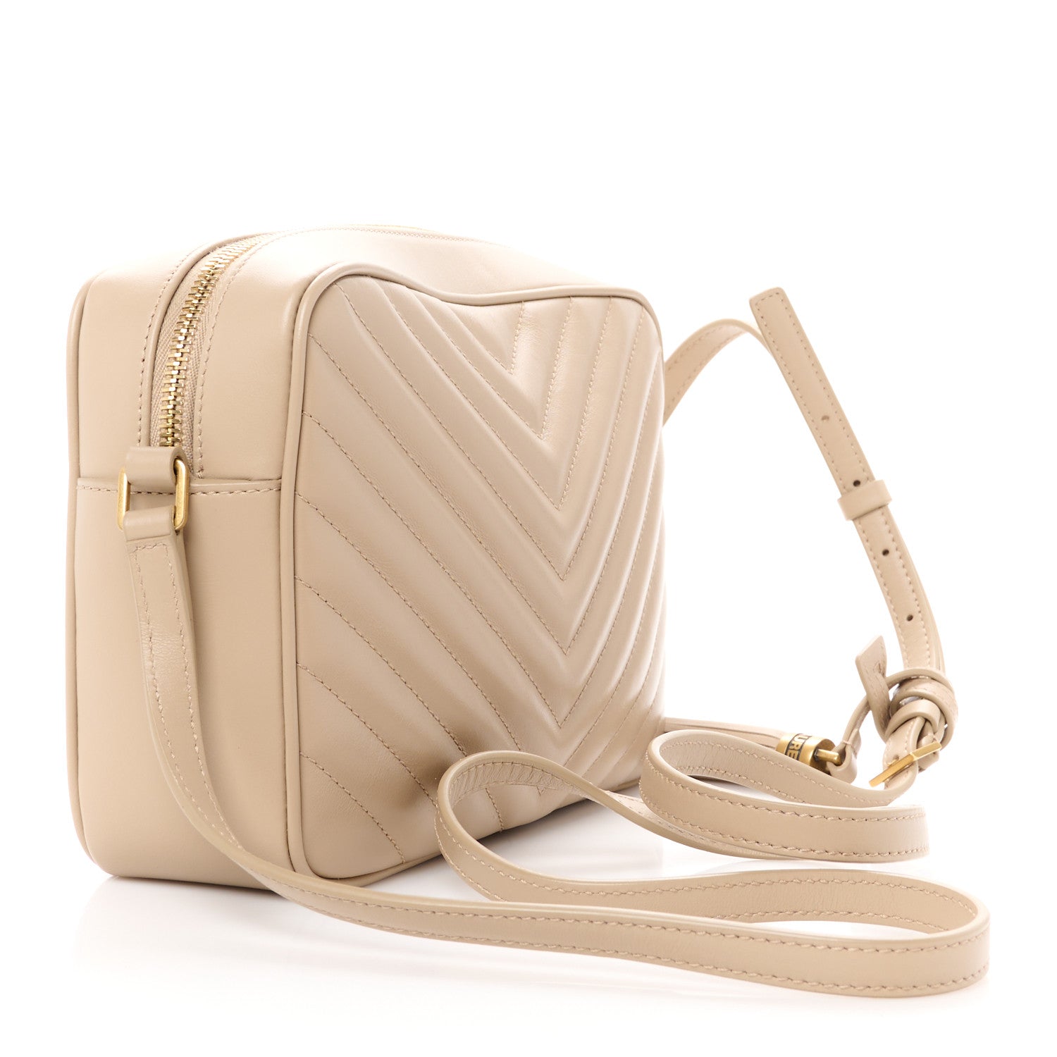 Saint Laurent Calfskin Matelasse Monogram Lou Camera Bag Dark Beige 3 of 10