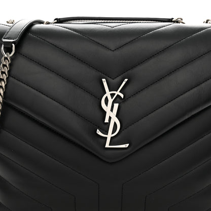 Saint Laurent Calfskin Y Quilted Monogram Medium Loulou Chain Satchel Black 8 of 10