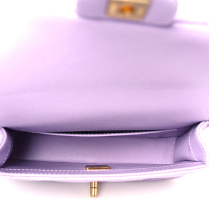 Chanel Caviar Quilted Mini Rectangular Sweetheart Flap Light Purple 5 of 12