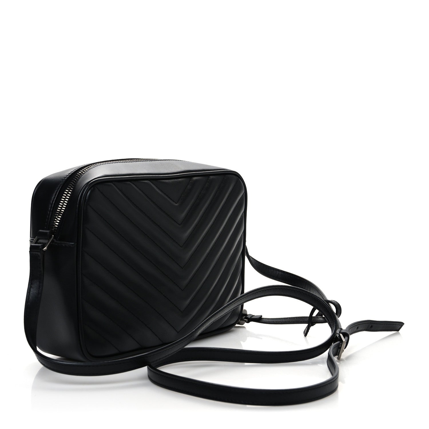 Saint Laurent Calfskin Matelasse Monogram Lou Camera Bag Black 3 of 11