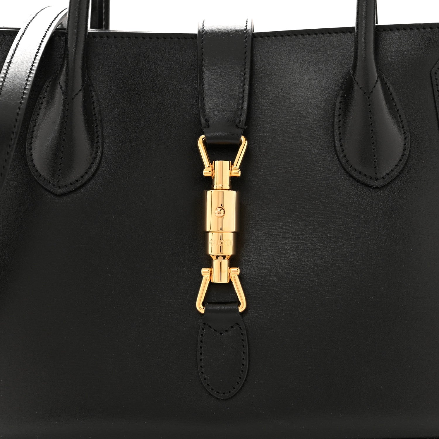 Gucci Boarded Plutone Calfskin Medium Jackie 1961 Tote Black 8 of 10