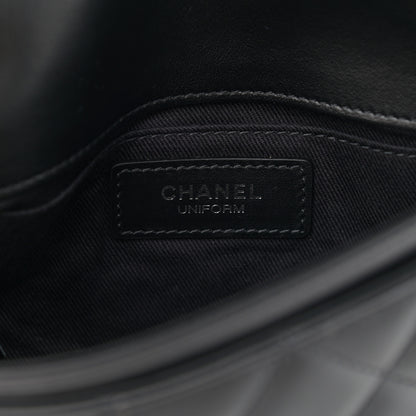 Chanel Calfskin Quilted CC Uniform Flap Belt Bag Black 6 of 10