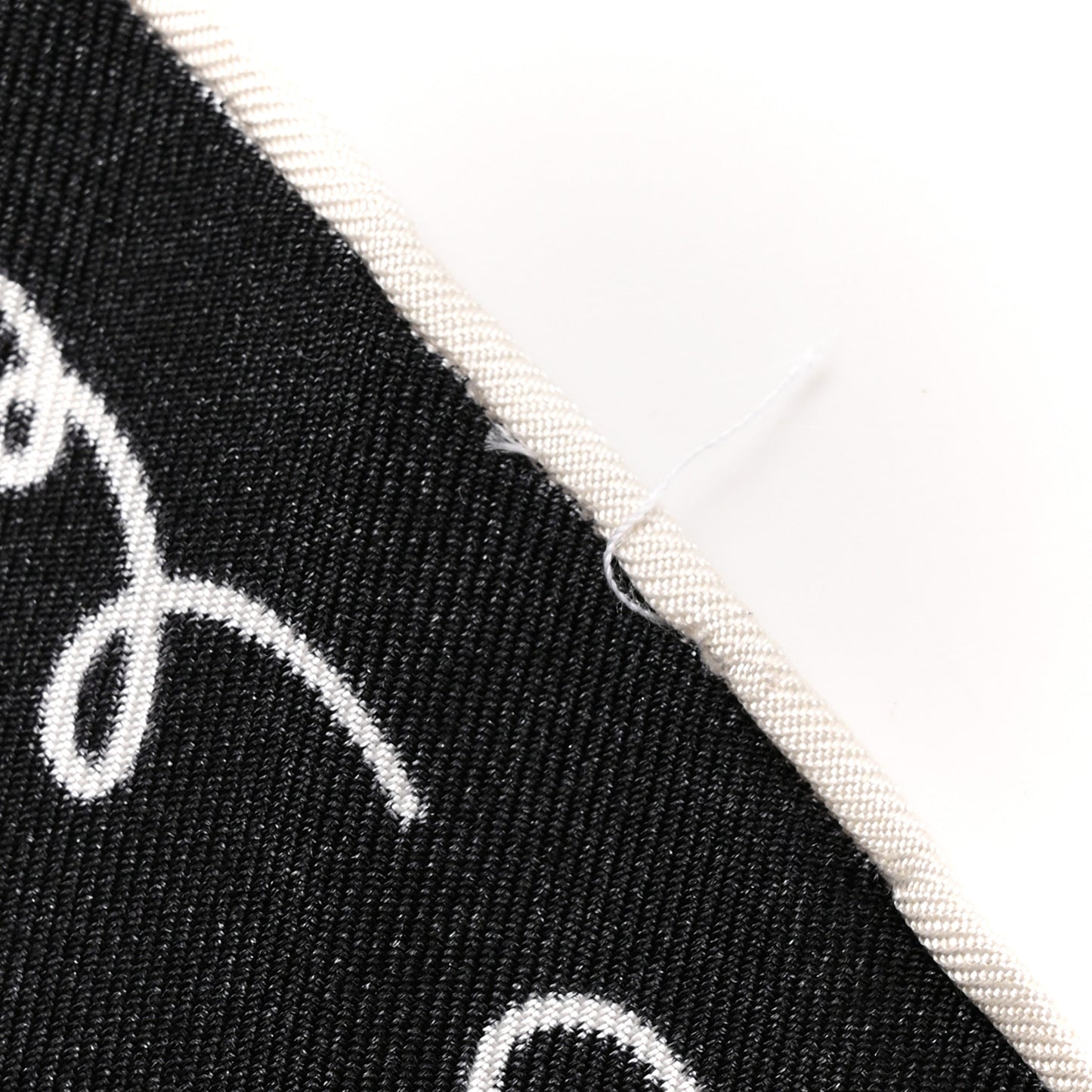 Silk CC Twilly Hair Tie Black White