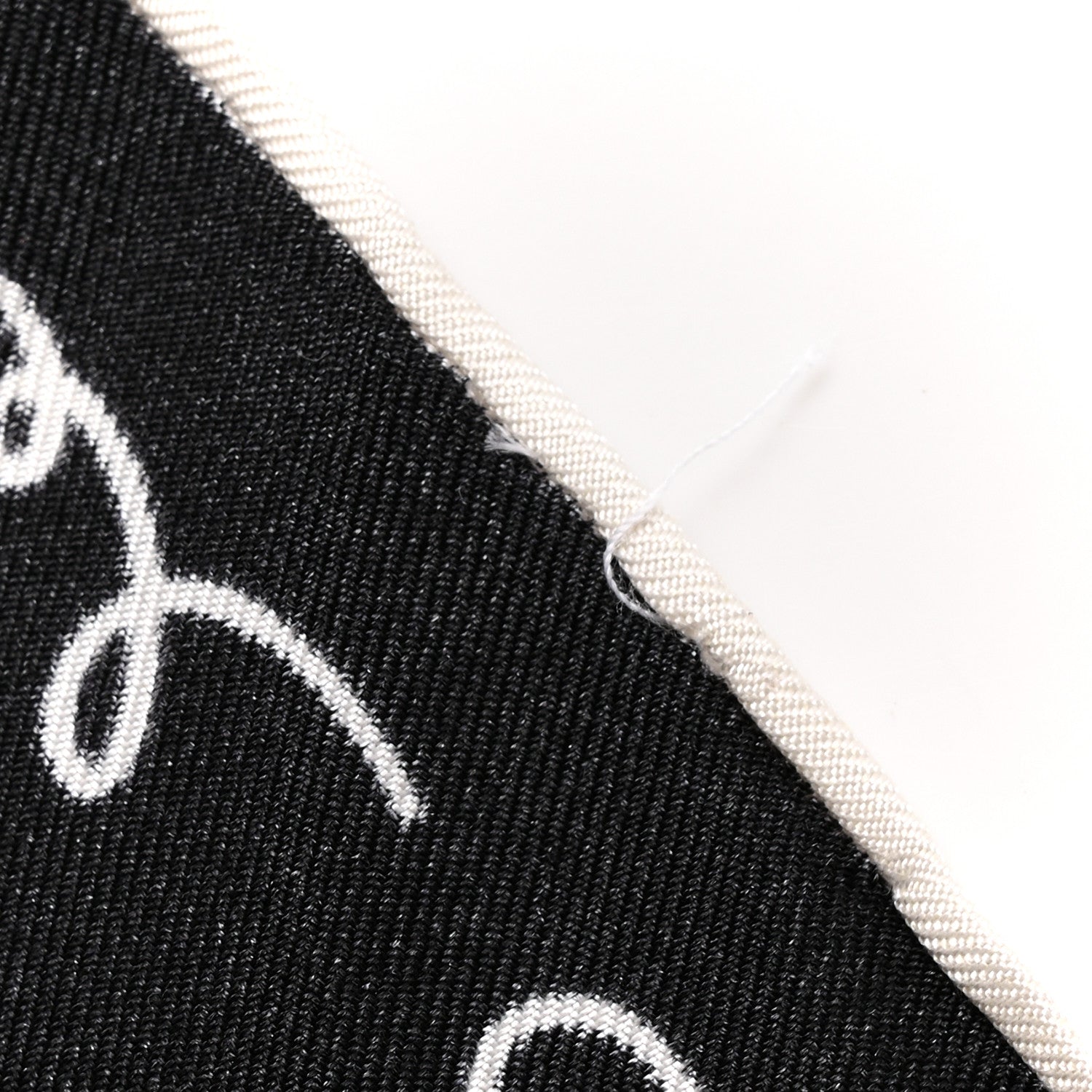 Chanel Silk CC Twilly Hair Tie Black White 7 of 7