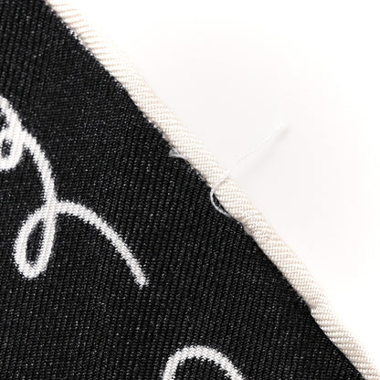Chanel Silk CC Twilly Hair Tie Black White 7 of 7