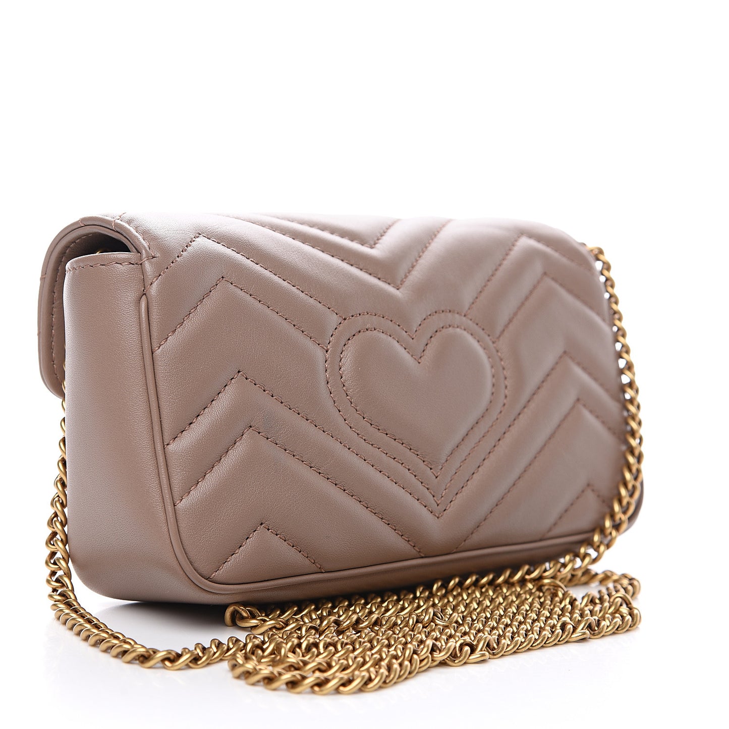 Calfskin Matelasse Super Mini GG Marmont Shoulder Bag Porcelain Rose