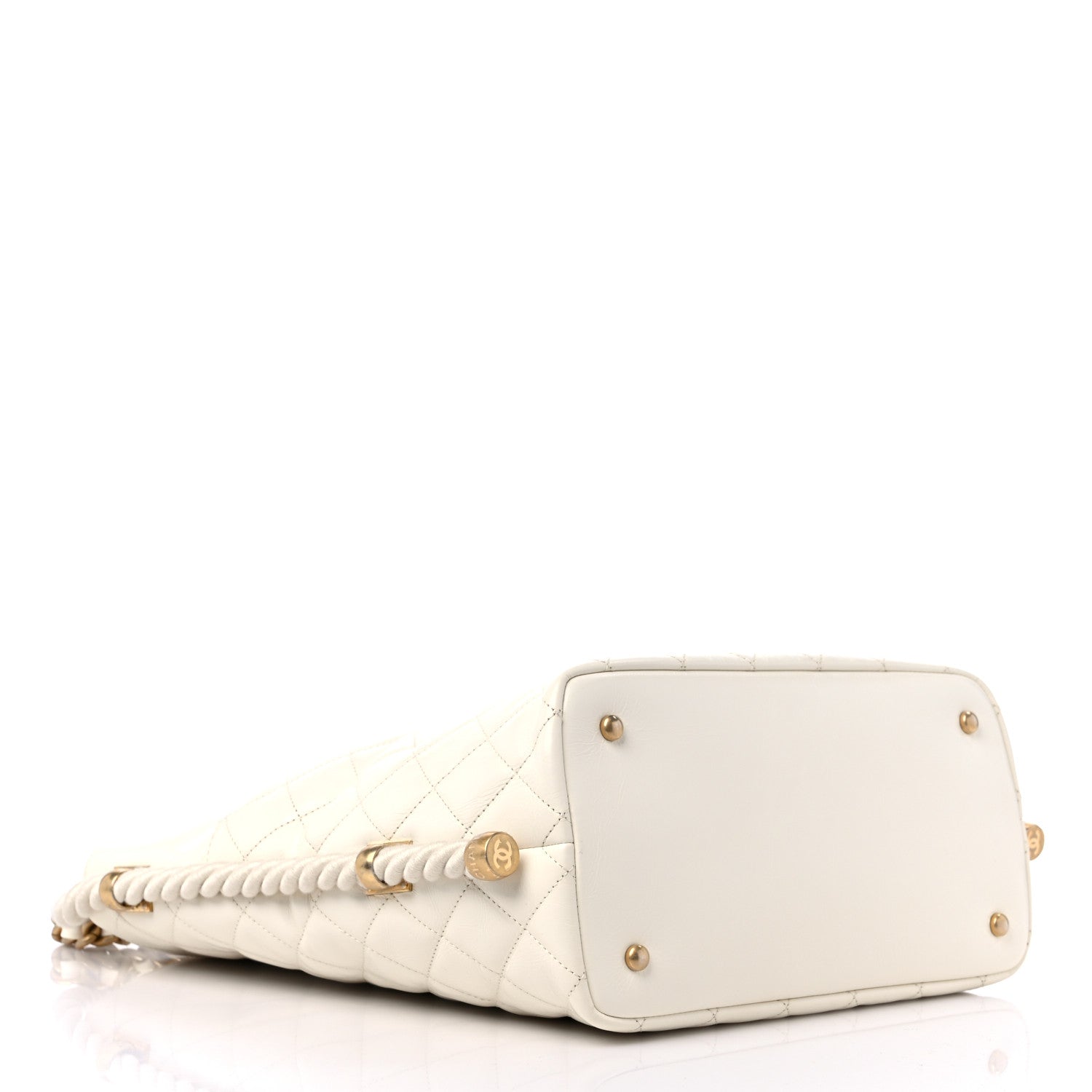 Chanel Crumpled Calfskin En Vogue Rope Hobo Bag White 4 of 10