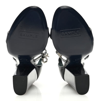 Chanel Patent Chain CC Logo Thong Sandals 39 Black 5 of 8
