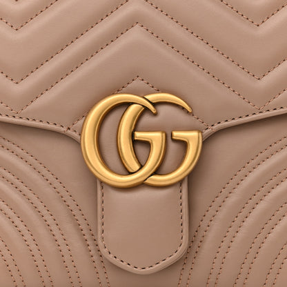 Gucci Calfskin Matelasse Small GG Marmont Top Handle Shoulder Bag Porcelain Rose 8 of 11