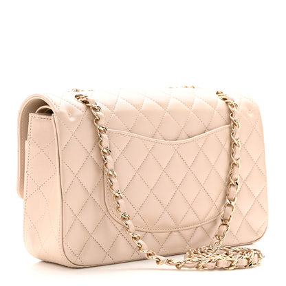Chanel Iridescent Lambskin Quilted Medium Double Flap Light Beige 3 of 14