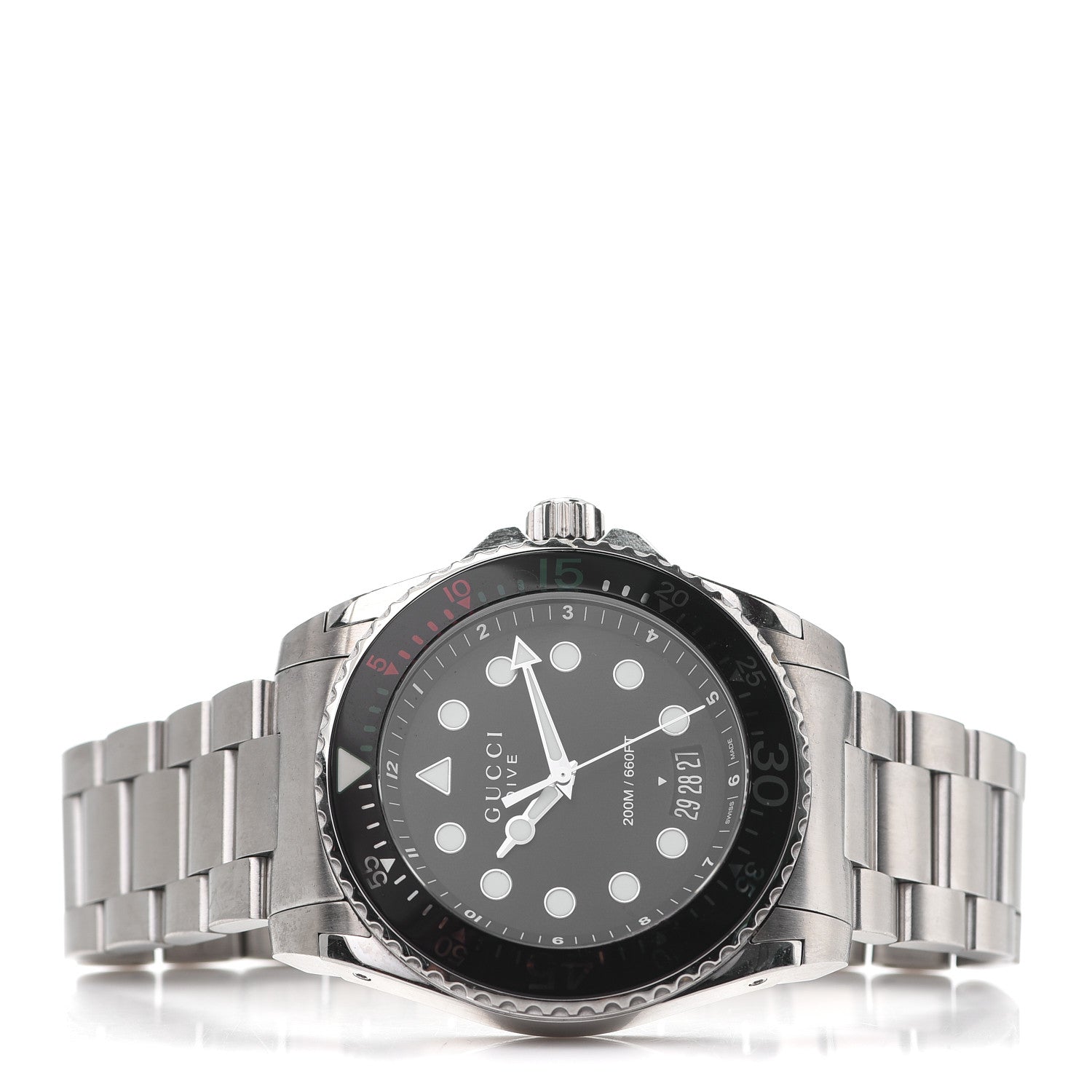 Gucci Stainless Steel 45mm Dive GMT Quartz Watch Black 2 of 6