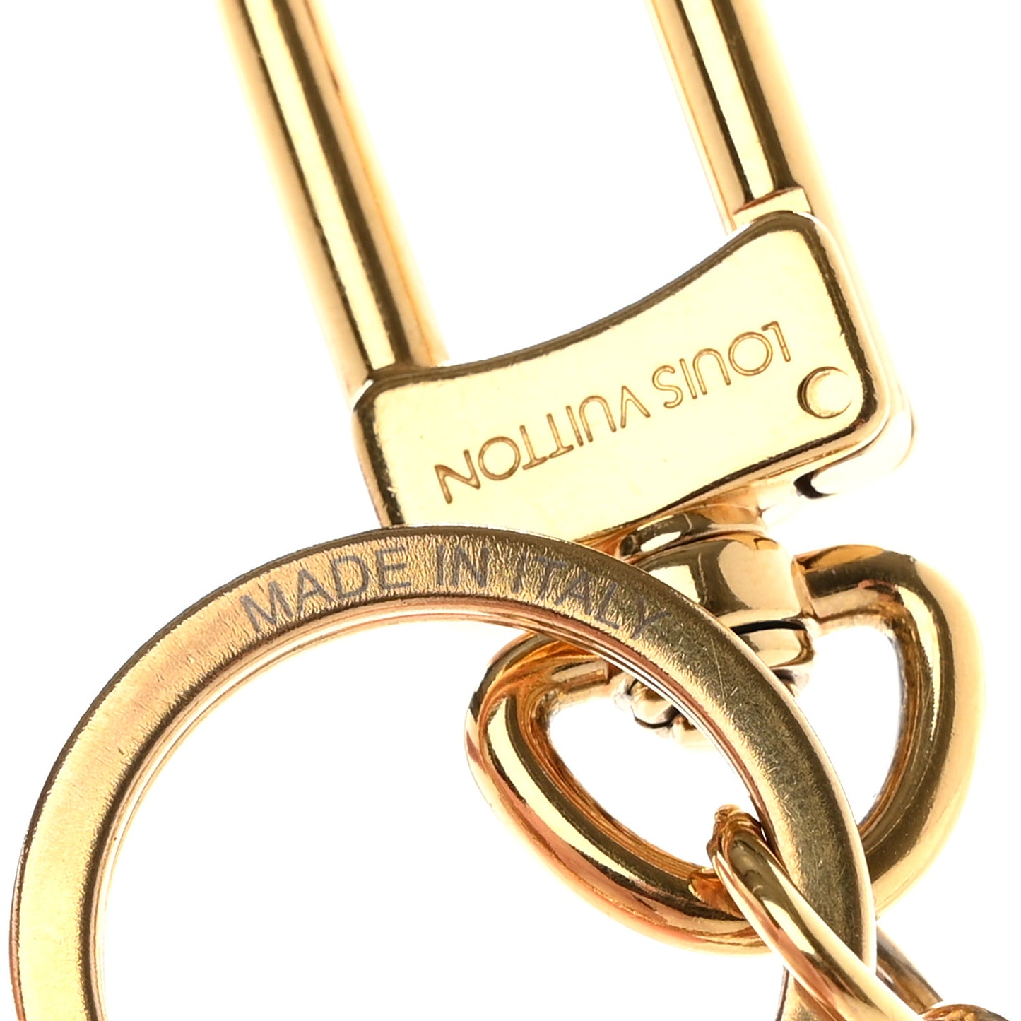 Metal Monogram Epi Spring Street Bag Charm Key Holder Gold