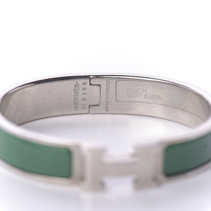 Hermes Enamel Narrow Clic Clac H Bracelet PM Vert Sapin 4 of 5