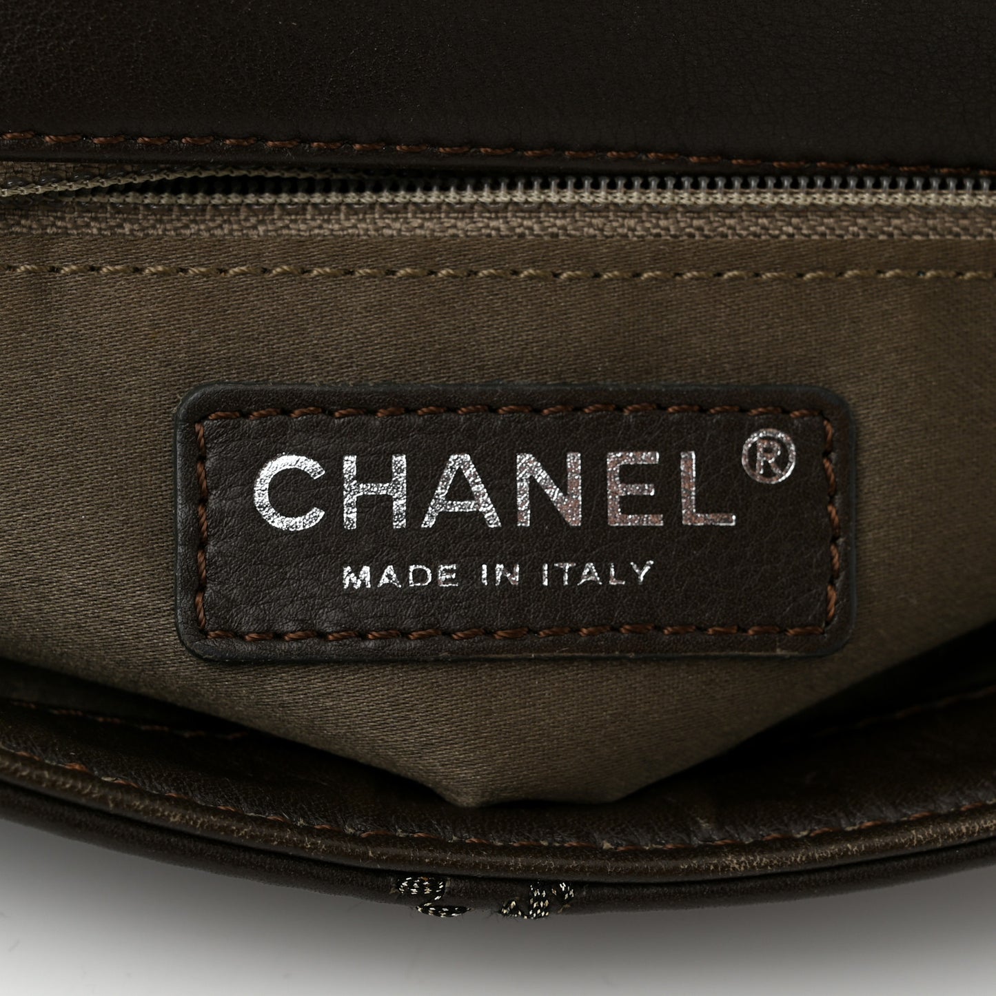 Calfskin Stitch Small Flap Dark Brown