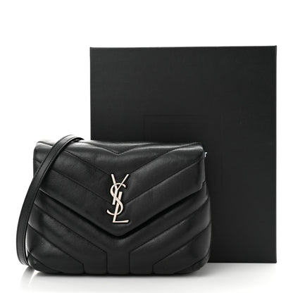 Saint Laurent Calfskin Y Quilted Monogram Toy Loulou Crossbody Bag Black 13 of 13