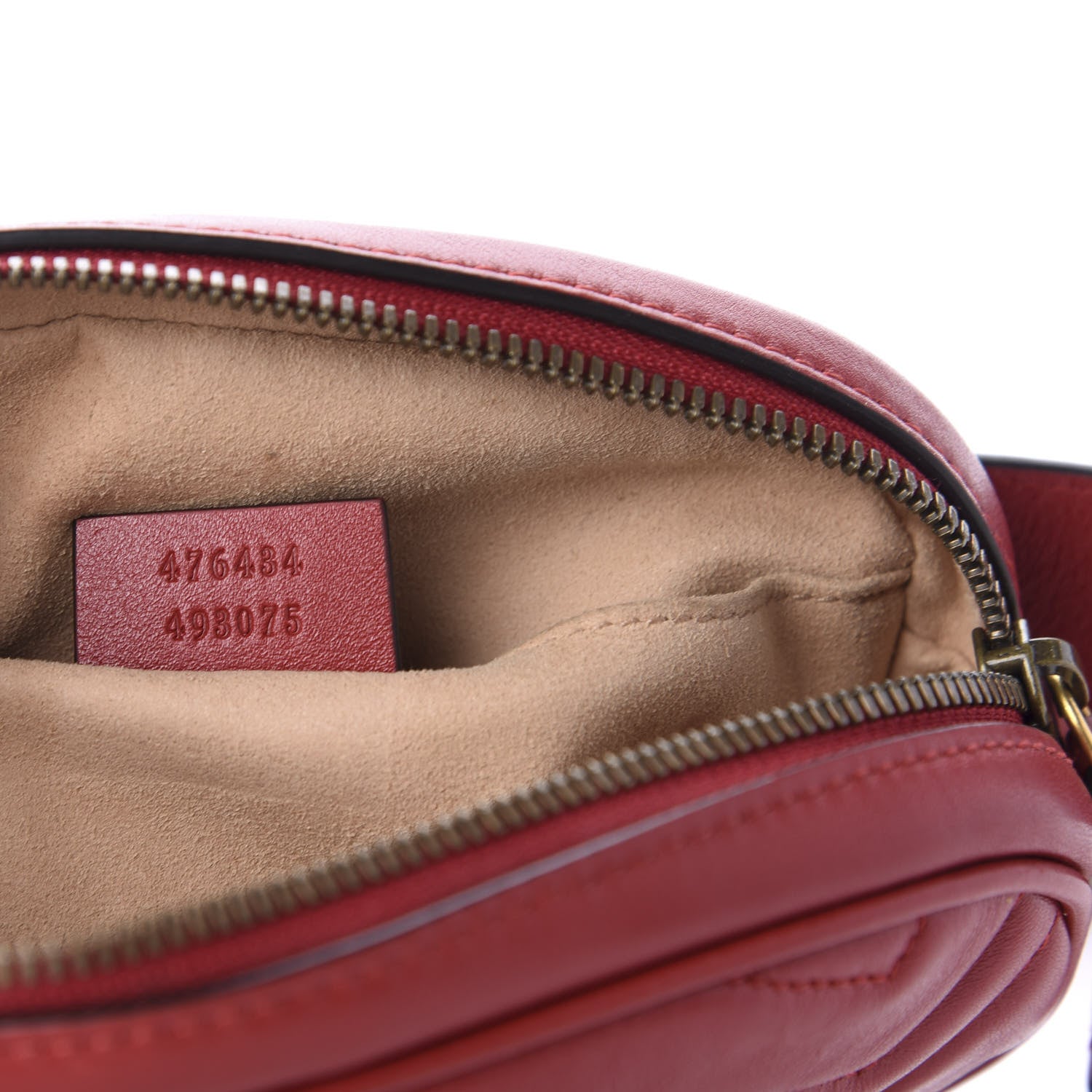Gucci Calfskin Matelasse GG Marmont Belt Bag 75 30 Hibiscus Red 9 of 12