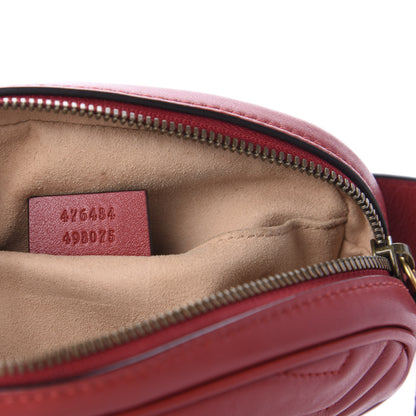 Gucci Calfskin Matelasse GG Marmont Belt Bag 75 30 Hibiscus Red 9 of 12