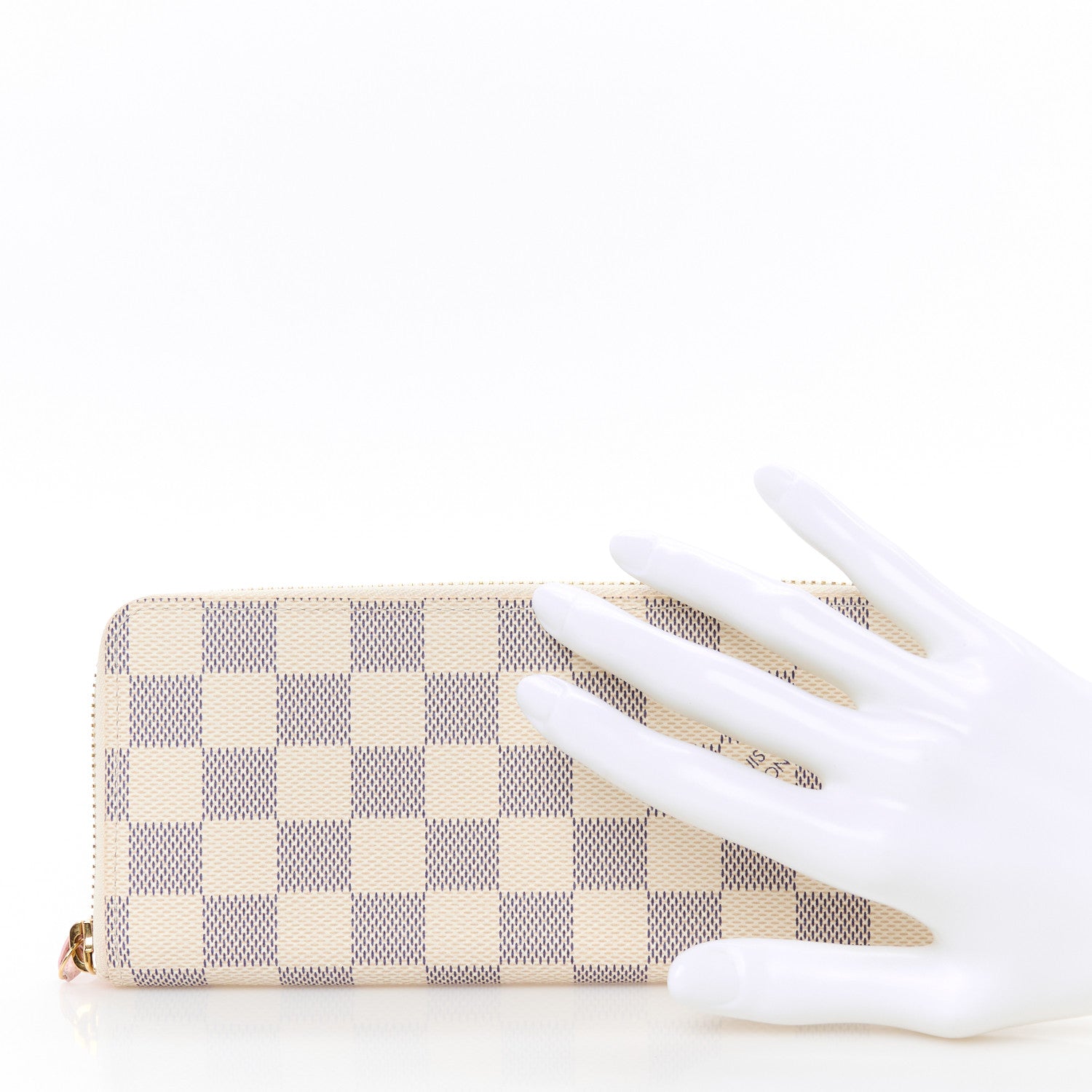 Louis Vuitton Damier Azur Clemence Wallet Rose Ballerine 2 of 9
