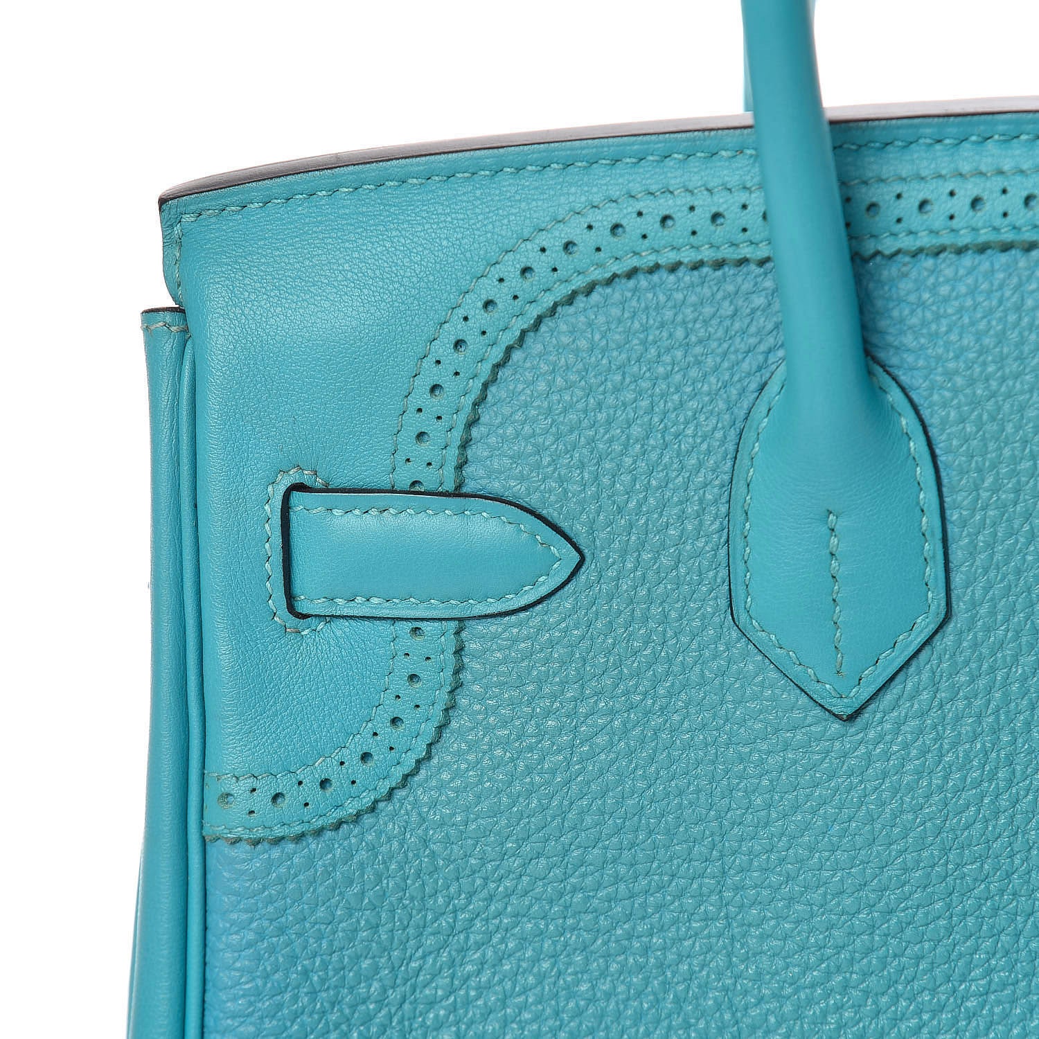 Hermes Togo Swift Ghillies Birkin 30 Turquoise 23 of 29