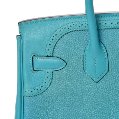 Hermes Togo Swift Ghillies Birkin 30 Turquoise 23 of 29