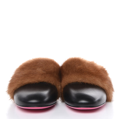 Gucci Mink Malaga Kid Crystal Candy Mules 38.5 Light Brown Black 2 of 8