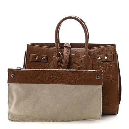 Saint Laurent Grained Calfskin Small Supple Sac De Jour Moka 3 of 10
