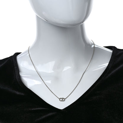 Christian Dior Metal Crystal Clair D Lune Necklace Silver 2 of 5