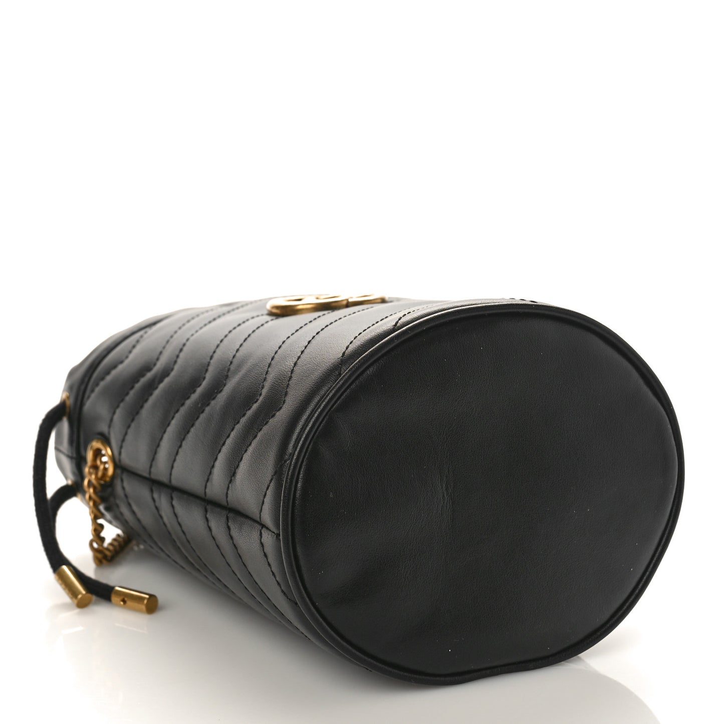 Calfskin Matelasse Mini GG Marmont 2.0 Bucket Bag Black