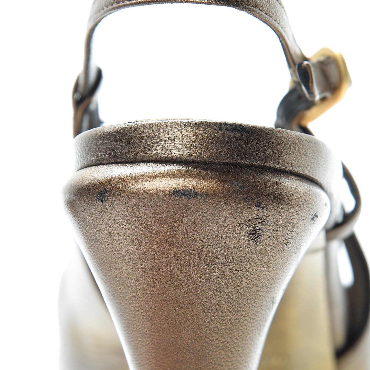 Lambskin Camellia Sling Back Pumps 39 Bronze