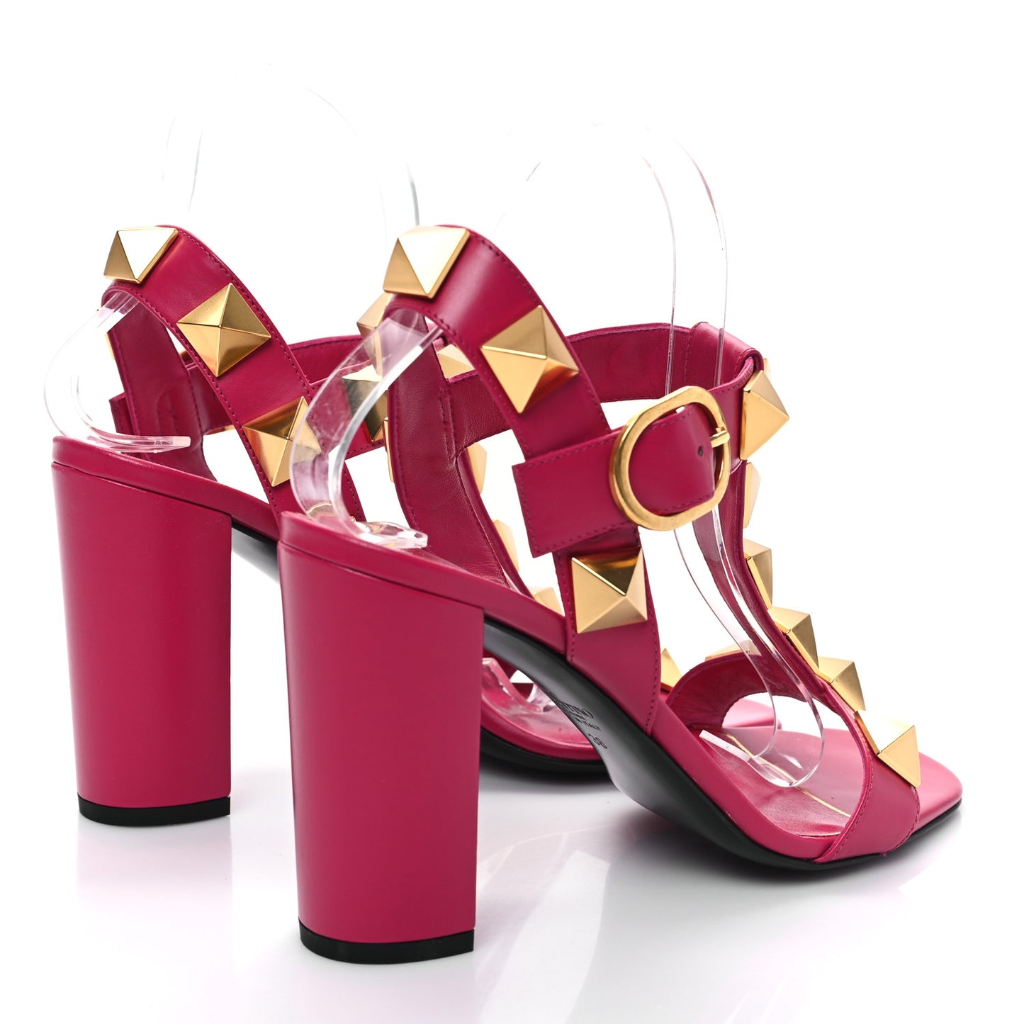 Calfskin Roman Stud T-Strap 90mm Sandals 38 Blossom