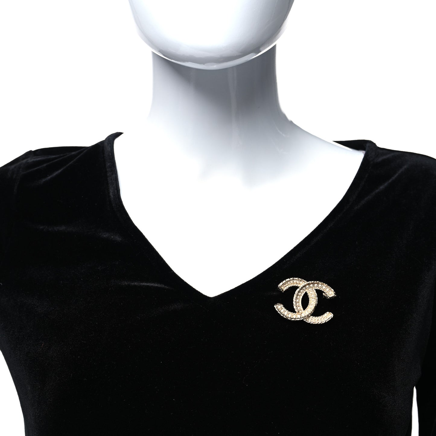 Pearl CC Brooch Light Gold