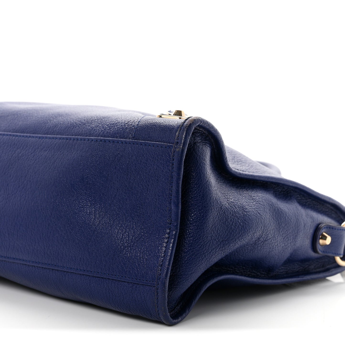 Chevre Gold Metallic Edge Hardware City Bleu Roi